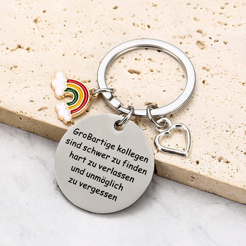Wholesale Rainbow Pendant Stainless Steel Key Creative Gift for Colleagues